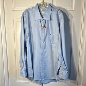 Classic Blue Cotton Shirt with Long Sleeves